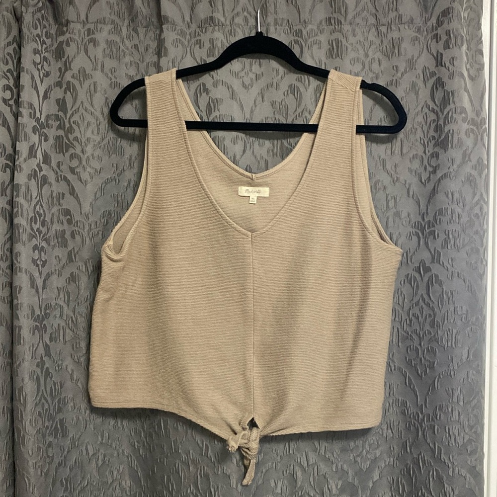 Madewell Tan Textured Tank Top, Sz XL